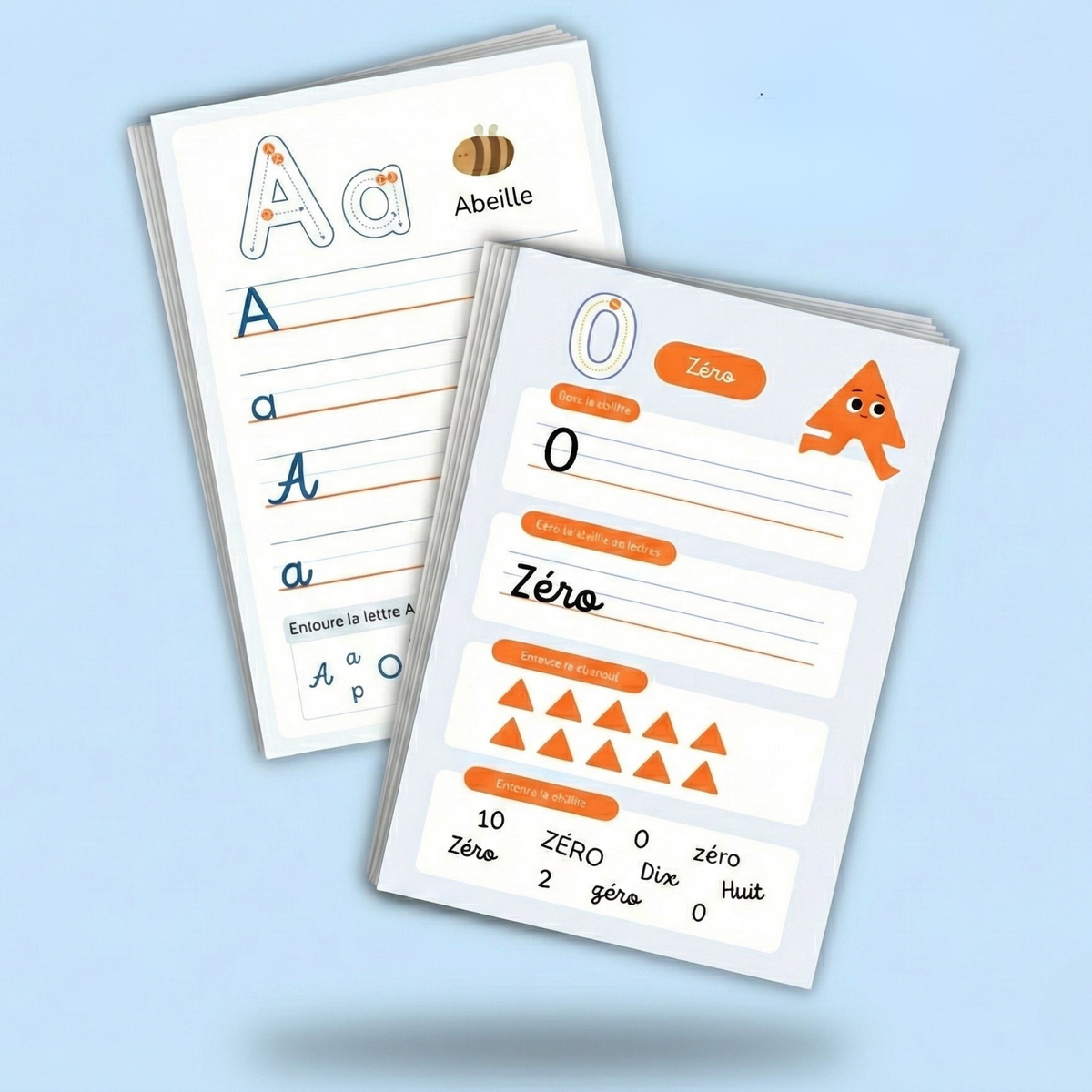 Pack Éducatif : 37 Fiches Alphabet & Chiffres à décalquer imprimables (format numérique)